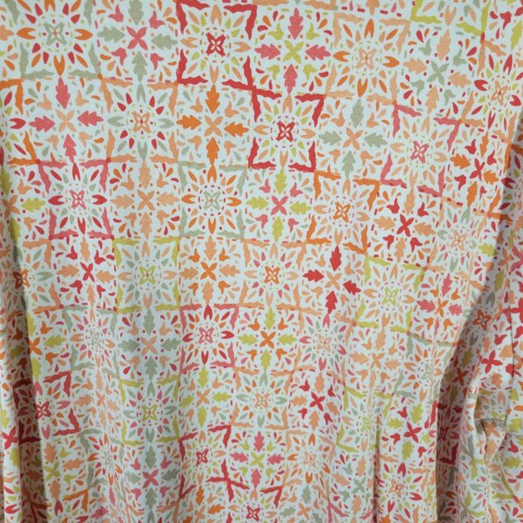 Croft & Barrow Womens 3X Tee Orange Red Geometric 100% Cotton Knit GEO239E - Picture 6 of 8